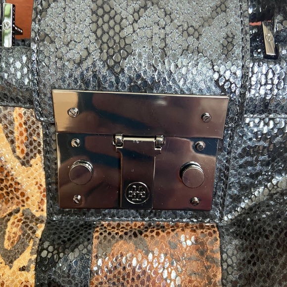 Tory Burch Snakeskin embossed leather satchel - Picture 4 of 5